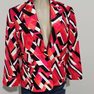 Jones Studio Multicolor Geometric Blazer